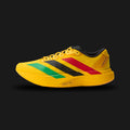 adidas Adizero Evo SL running-inspired shoes in Bold Gold, Vivid Green, and Pure Ruby (Design Code: KJ3625). Featuring an ultra-lightweight mesh upper in radiant Bold Gold with fast Vivid Green three-stripes and deep Pure Ruby accents. Built on a responsive Lightstrike Pro foam midsole for premium energy return and a race-day aesthetic. Luxuntique offers 100% authentic adidas Adizero lifestyle sneakers at the lowest price in Sri Lanka.