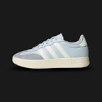 Adidas Barreda shoes in Halo Blue, Off White, and Wonder White (JR1189). Features a court-inspired low-profile silhouette with a clean synthetic leather upper, breathable perforated details, and a supportive rubber cupsole. Luxuntique guarantees 100% authentic "Adidas" footwear in Sri Lanka.