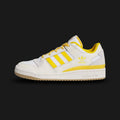 adidas Forum Low shoes in Cream White, Crew Yellow, and Cloud White (Design Code: IF2740). Featuring a premium leather upper with vintage cream tones, vibrant yellow three-stripes, and the iconic hook-and-loop ankle strap. Includes a durable rubber cupsole for a classic 80s basketball look. Luxuntique offers 100% authentic adidas Forum sneakers at the lowest price in Sri Lanka.