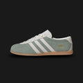 Adidas Gazelle Lo Pro shoes in Silver Green, Cloud White, and Off White (KI4307). Features a premium Silver Green suede upper with crisp Cloud White leather Three Stripes and an Off White T-toe overlay. Designed with a streamlined ultra-low profile rubber sole. Luxuntique offers 100% authentic Adidas in Sri Lanka.