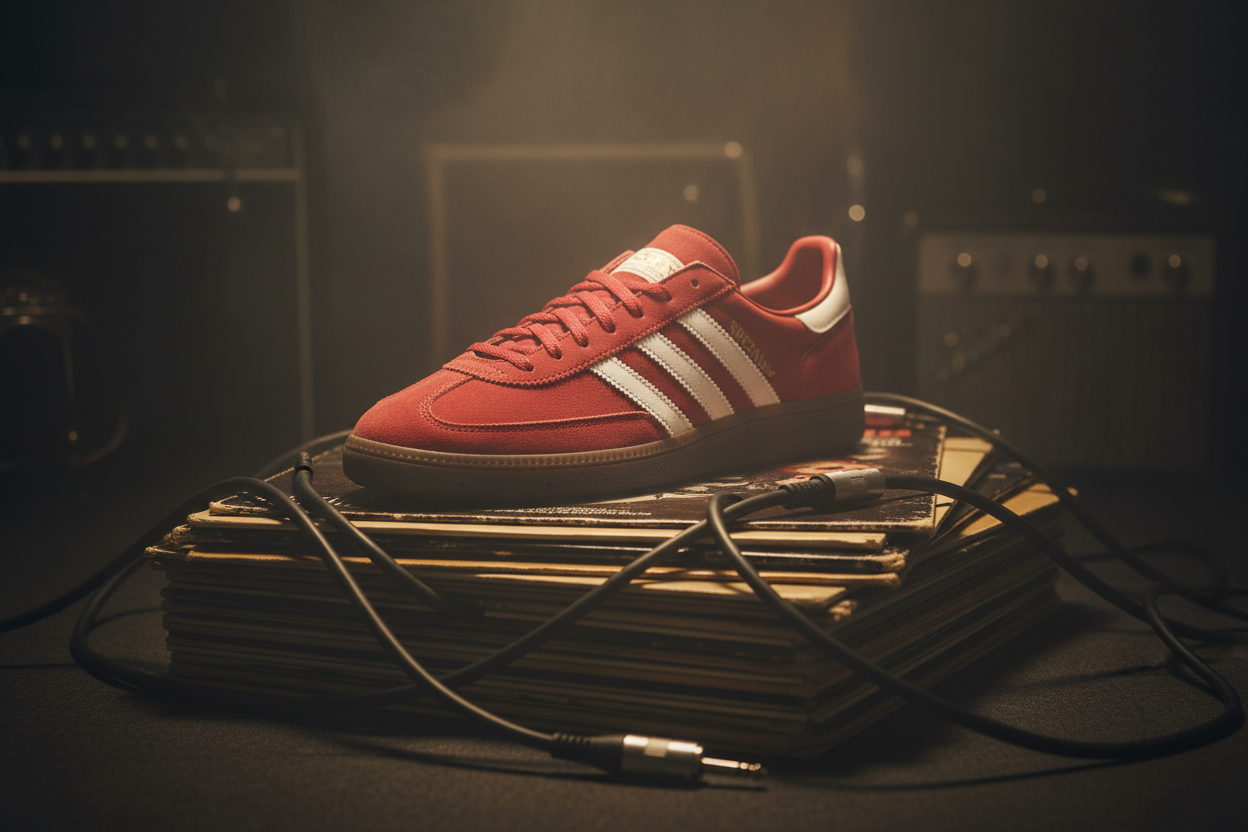 adidas Handball Spezial Scarlet Music Studio Shot