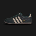 Adidas Japan shoes in Mineral Green, Crystal Sand, and Wonder White (IG4278). Features a premium Mineral Green leather upper with soft Crystal Sand Three Stripes and Wonder White accents. Signature low-profile archival design with a slim rubber outsole. Luxuntique offers 100% authentic Adidas in Sri Lanka.