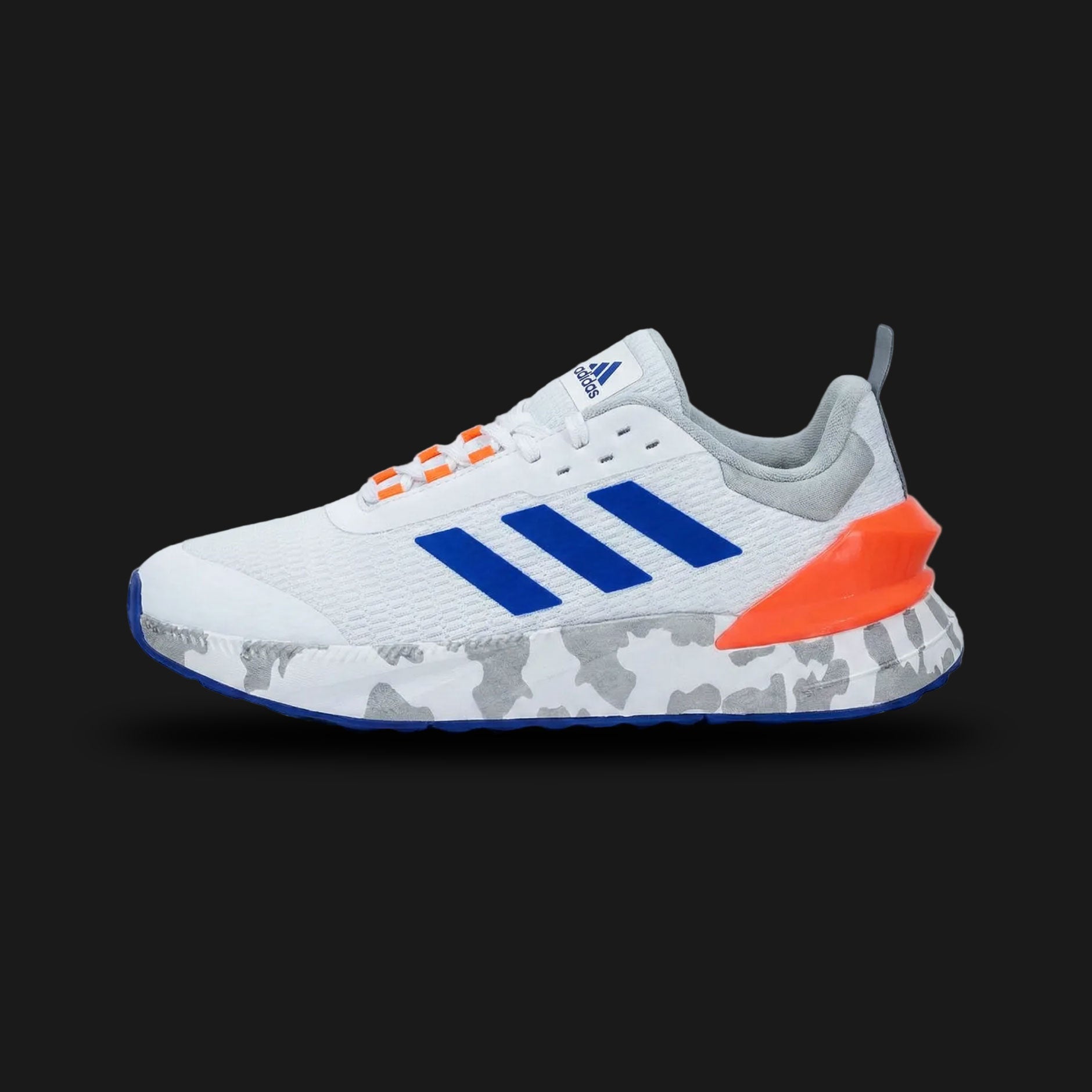 adidas Lightrun Edge Force shoes in Cloud White, Lucid Blue, Solar Red, and Stone (Design Code: IU6463). Featuring a breathable engineered mesh upper for ventilation and a responsive foam midsole designed for lightweight daily training. Detailed with Solar Red and Lucid Blue lateral accents on a Stone grey and White base. Luxuntique offers 100% authentic adidas running footwear at the lowest price in Sri Lanka