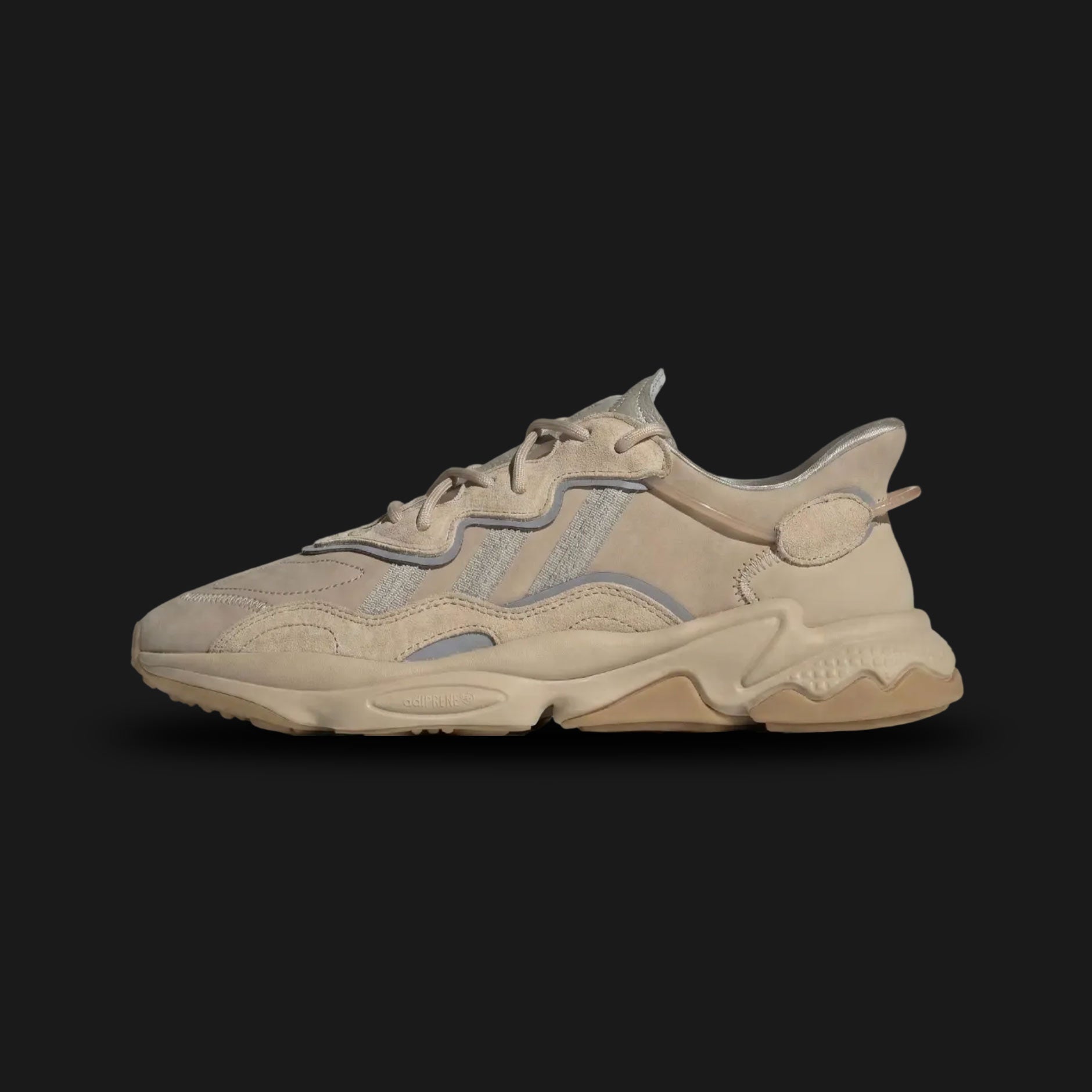 Adidas OZWEEGO shoes in Pale Nude, Light Brown, and Solar Red (Design Code: EE6462). Featuring a signature 90s heritage silhouette with a mesh, suede, and TPU upper. Includes Adiprene+ cushioning in the heel and Adiprene in the forefoot for maximum comfort, with iconic translucent nylon support tubes. Luxuntique offers 100% authentic Adidas OZWEEGO sneakers at the lowest price in Sri Lanka.