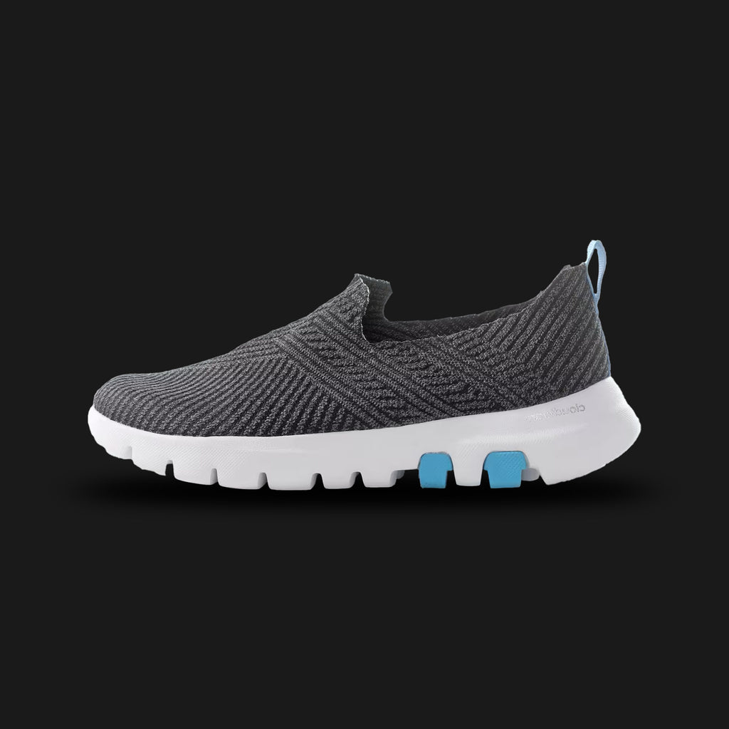 Adidas Powerthru Training Shoes in Core Black, Grey Six, and Semi Blue Burst (IU6580). Features a high-density stable heel designed for weightlifting and compound movements. Breathable mesh upper with synthetic overlays for midfoot lockdown and a flat, high-traction rubber outsole for grounded stability. Luxuntique offers 100% authentic Adidas in Sri Lanka.