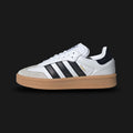 Adidas Samba XLG shoes in Cloud White, Core Black, and Gum (IE1377). Features an oversized platform silhouette with a premium leather upper, a padded tongue, and an exaggerated translucent gum rubber midsole. Luxuntique guarantees 100% authentic "Adidas" footwear in Sri Lanka.