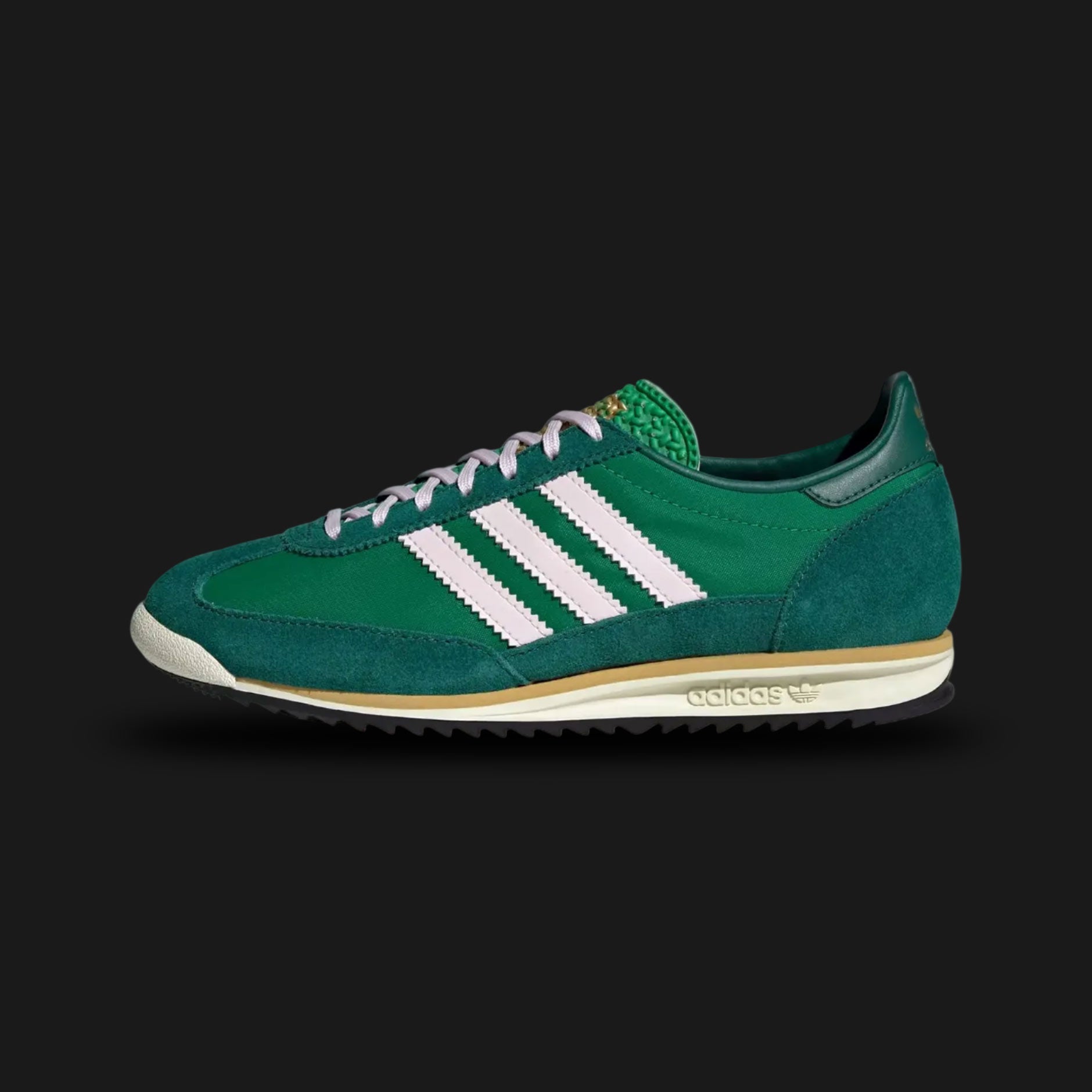 Adidas SL 72 OG shoes in Night Indigo, Semi Green Spark, and Collegiate Green (Design Code: IE3427). Featuring a classic 1972-inspired slim silhouette with a breathable nylon and premium suede upper, an EVA midsole for lightweight cushioning, and a serrated rubber outsole. Luxuntique offers 100% authentic Adidas SL72 sneakers at the lowest price in Sri Lanka.