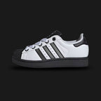 White and black Adidas Superstar II Shoes sneaker. Luxuntique offers authentic Adidas footwear at the lowest prices in Sri Lanka.