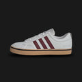 Adidas VS Pace 2.0 shoes in Grey One, Shadow Red, and Gum (IH4230). Features a smooth synthetic nubuck upper with deep red stitched 3-Stripes and a classic gum rubber outsole for a vulcanized look. Low-top minimalist silhouette with a comfortable textile lining. Luxuntique offers 100% authentic Adidas in Sri Lanka.