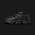 adidas x Entire Studios Lightblaze POD shoes in Core Black (KI3210). Features a monochromatic Triple Black post-apocalyptic design with a premium suede and textile upper, accented by harness-like three stripes. Includes a lightweight Lightstrike cushioning midsole for energy return and a highly durable Adiwear rubber outsole. Luxuntique offers 100% authentic adidas in Sri Lanka.