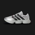 adidas x Entire Studios Lightblaze POD shoes in Matte Silver, Silver Metallic, and Core Black (KI3211). Features a futuristic, post-apocalyptic design with a metallic synthetic and premium suede upper. Includes layered harness-like straps, a chunky Core Black Lightstrike cushioning midsole for energy return, and a highly durable Adiwear rubber outsole. Luxuntique offers 100% authentic adidas in Sri Lanka.