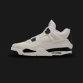 Air Jordan 4 Retro Flight Club shoes in Sail, University Red, and Black (IM4002-100). Features a premium nubuck upper, iconic side mesh netting, TPU support wings, visible heel Air cushioning, and Flight tongue branding. Luxuntique guarantees 100% authentic footwear.