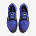 Nike Metcon 10 HJ1875-501 - Rear Pair Shot on White Background showing Persian Violet Upper, Light Lemon Twist Mini Swoosh on Heel Counter, Obsidian Heel Panel, Metcon Text Embossed on Persian Violet Midsole & Obsidian Rubber Outsole