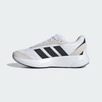 Adidas Lightshift JH9317 - Midfoot Close-up showing Black Three Stripes on White Engineered Mesh, Suede Overlay Detail & Lightmotion Text Embossed on White Midsole