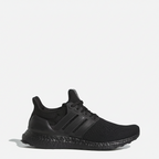 Black Adidas ULTRABOOST 1.0 sneaker on a light gray background