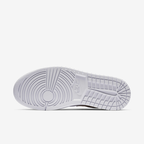 Jordan Air Jordan 1 Low SE CZ4776-100 - Clean Side Profile in White/White/Metallic Gold showing Gold Swoosh & Gold Heel Tab