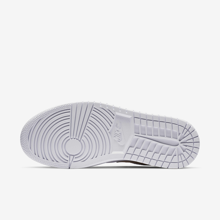 Jordan Air Jordan 1 Low SE CZ4776-100 - Clean Side Profile in White/White/Metallic Gold showing Gold Swoosh & Gold Heel Tab