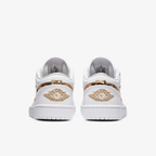 Jordan Air Jordan 1 Low SE CZ4776-100 - Forefoot Close-up showing Premium Tumbled Leather Texture & AJ1 Perforation Pattern