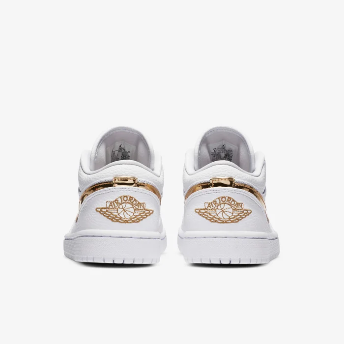 Jordan Air Jordan 1 Low SE CZ4776-100 - Forefoot Close-up showing Premium Tumbled Leather Texture & AJ1 Perforation Pattern
