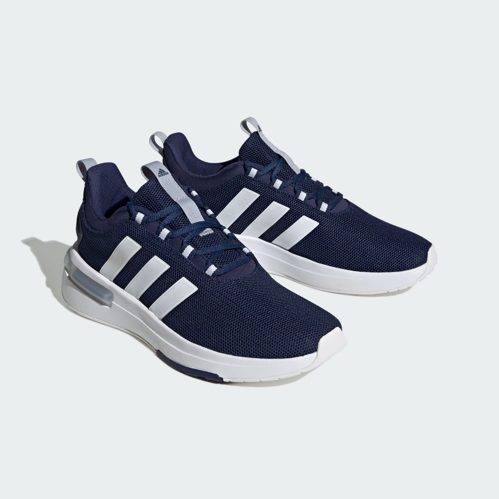 Adidas Racer TR23 IG7325 - Rear 3/4 Pair Shot showing Halo Silver Pull Tabs with Adidas Logo & Air Bubble Heel Pod