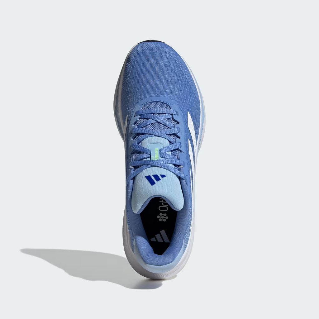 Adidas Response Super JQ2527 - Outsole Top-Down showing Glow Blue & White Flex Channel Traction Pattern with Black Perimeter Rubber