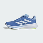 Adidas Response Super JQ2527 - Forefoot Close-up showing Blue Fusion Engineered Mesh Texture, Response Super Branding, White Three Stripes Base & Dreamstrike+ Midsole Text
