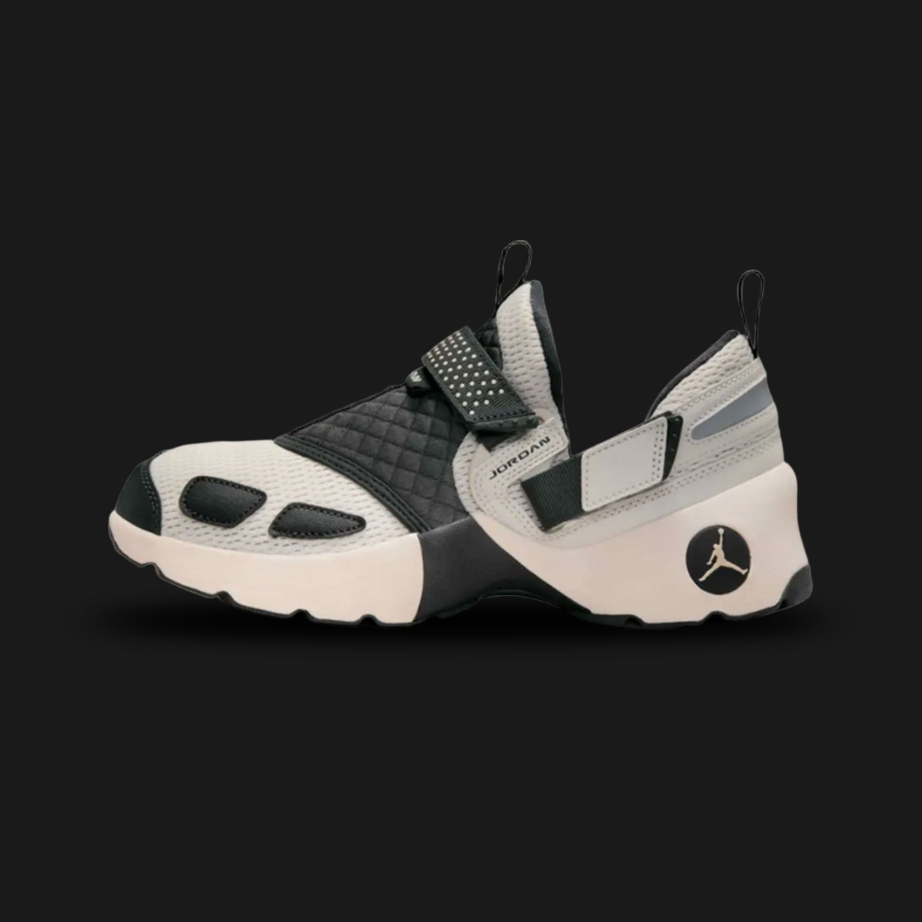 Jordan Trunner LX trainers in Light Orewood Brown and Anthracite (HQ2164-102). Iconic three-strap lockdown system with a woven midfoot and breathable mesh panels. Features a sophisticated tan and dark grey earth-toned aesthetic. Luxuntique offers 100% authentic Jordan footwear in Sri Lanka.