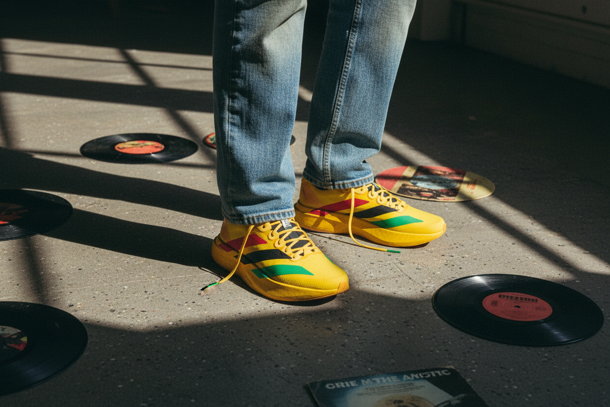 Legs with vinyl records