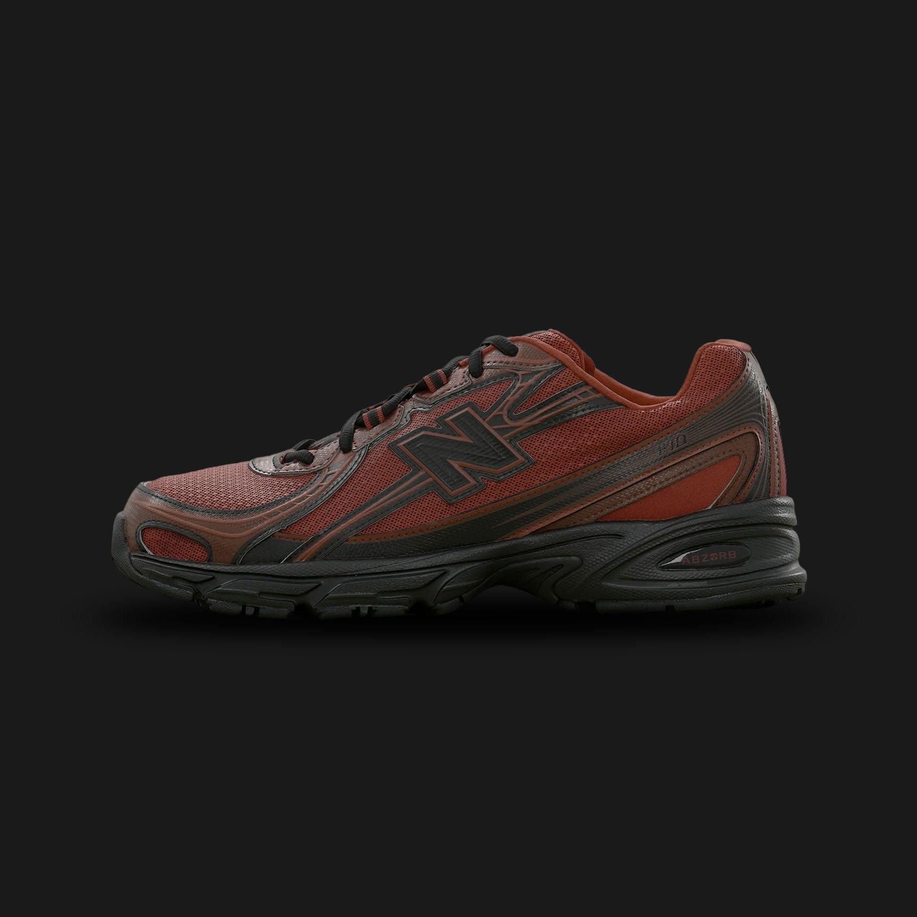 New Balance 740 sneakers in Relic Brown with Pumpernickel (U7407CB). Features a retro-futuristic mesh running silhouette inspired by late 2000s tech runners. Crafted with a highly breathable metallic silver and open-mesh upper, layered with structural synthetic overlays in deep Relic Brown and warm Pumpernickel bronze tones. Equipped with a comfortable cushioned Ndurance rubber midsole and a durable outsole for premium daily lifestyle traction and bold Y2K street style. Luxuntique guarantees 100% authentic 