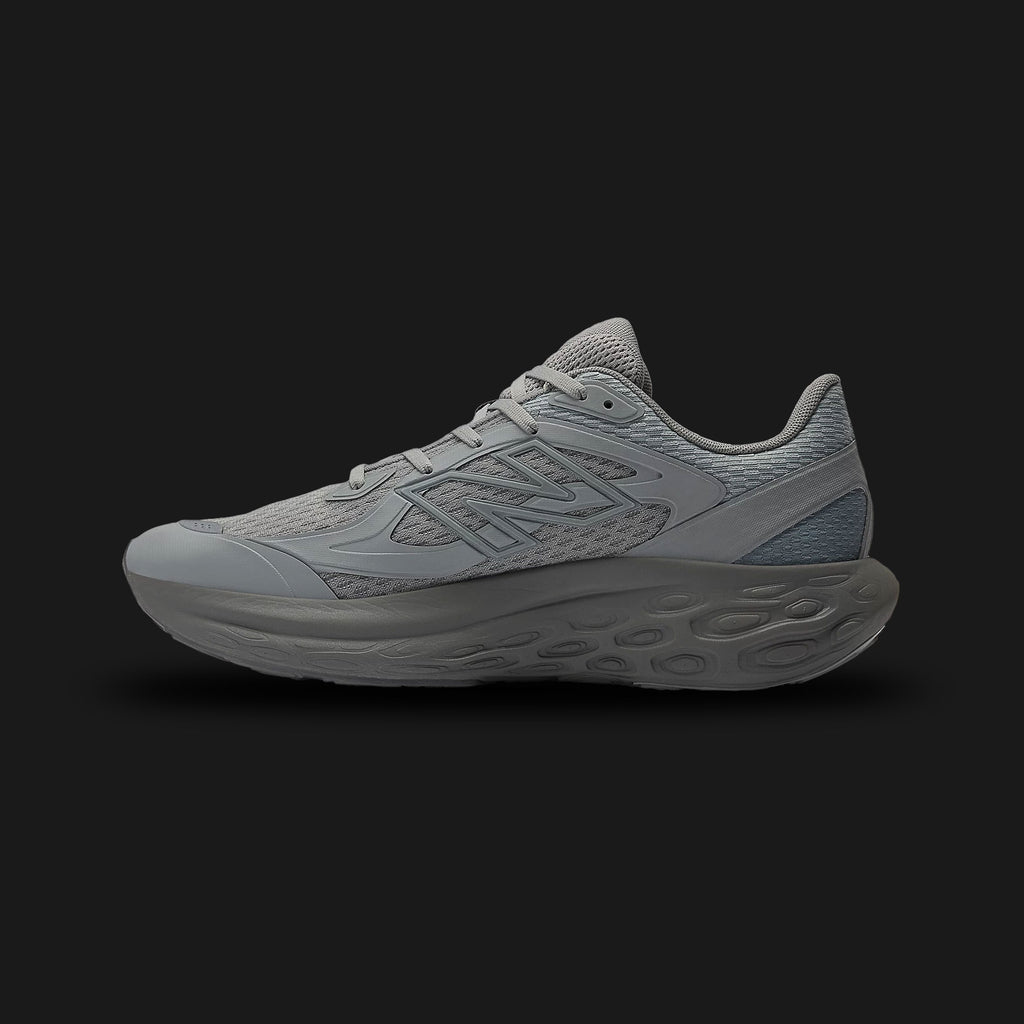 New Balance Fresh Foam Trainer in Slate Grey with Castlerock (UTRNWC). Features a high-performance training silhouette engineered for gym workouts and cross-training. Crafted with a durable, breathable engineered mesh upper in sleek Slate Grey and Castlerock accents. Equipped with a signature full-length Fresh Foam midsole for precision-engineered, ultra-cushioned comfort, a supportive heel counter, and a durable rubber outsole for multi-directional traction. Luxuntique guarantees 100% authentic New Balance