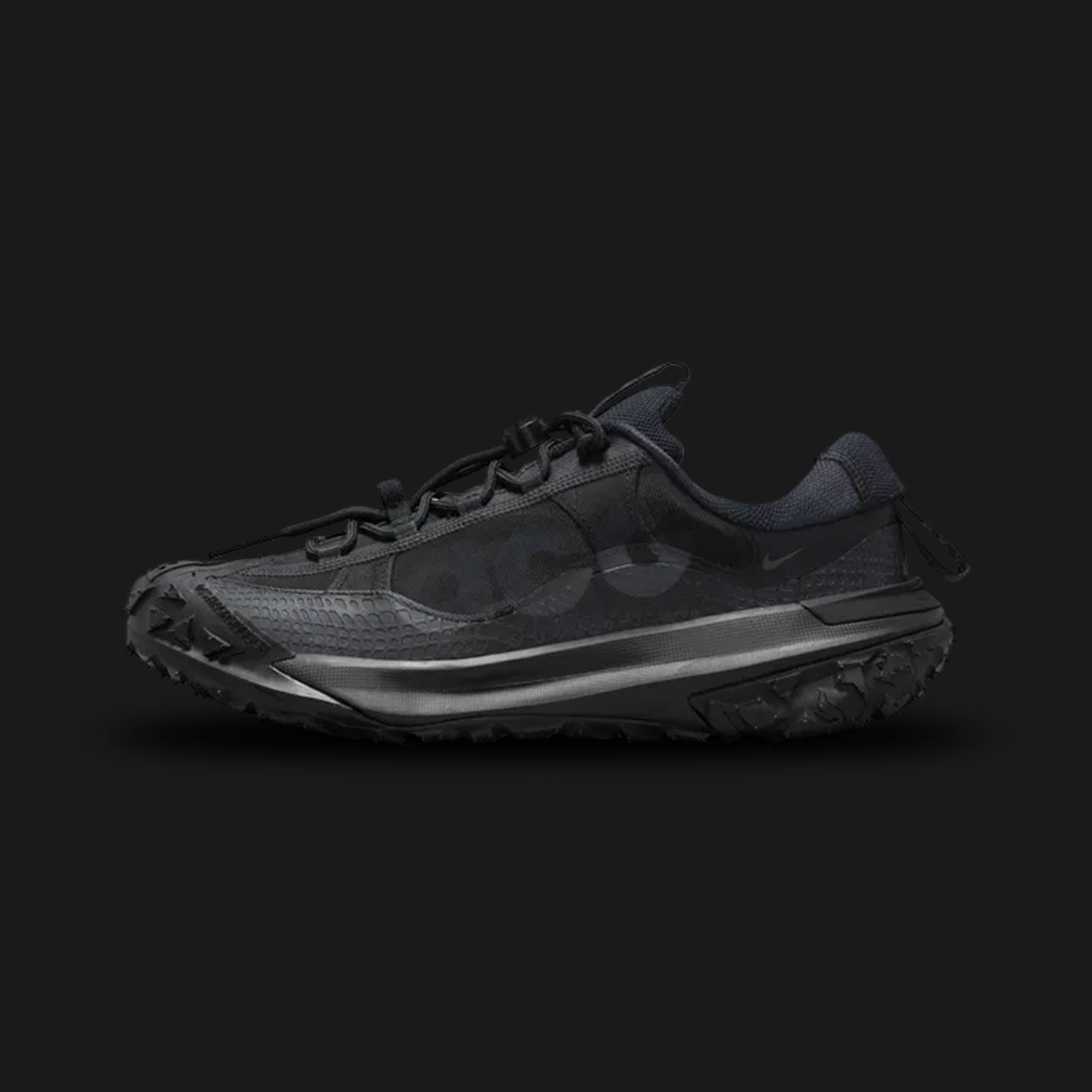 Nike ACG Mountain Fly 2 Low in Black and Anthracite (Design Code: DV7903-002). Featuring a high-traction lugged rubber outsole extending onto the sidewalls, a quick-lace system, and a durable synthetic upper for all-terrain performance. Luxuntique offers 100% authentic Nike ACG sneakers at the lowest price in Sri Lanka.