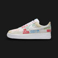 Nike Air Force 1 '07 LV8 shoes in White and White (II1549-100). Features an elevated premium leather upper with classic perforated toe box and stitched overlays. Includes a chunky white foam midsole with hidden Nike Air cushioning and the iconic pivot-circle rubber outsole. Luxuntique offers 100% authentic Nike in Sri Lanka.
