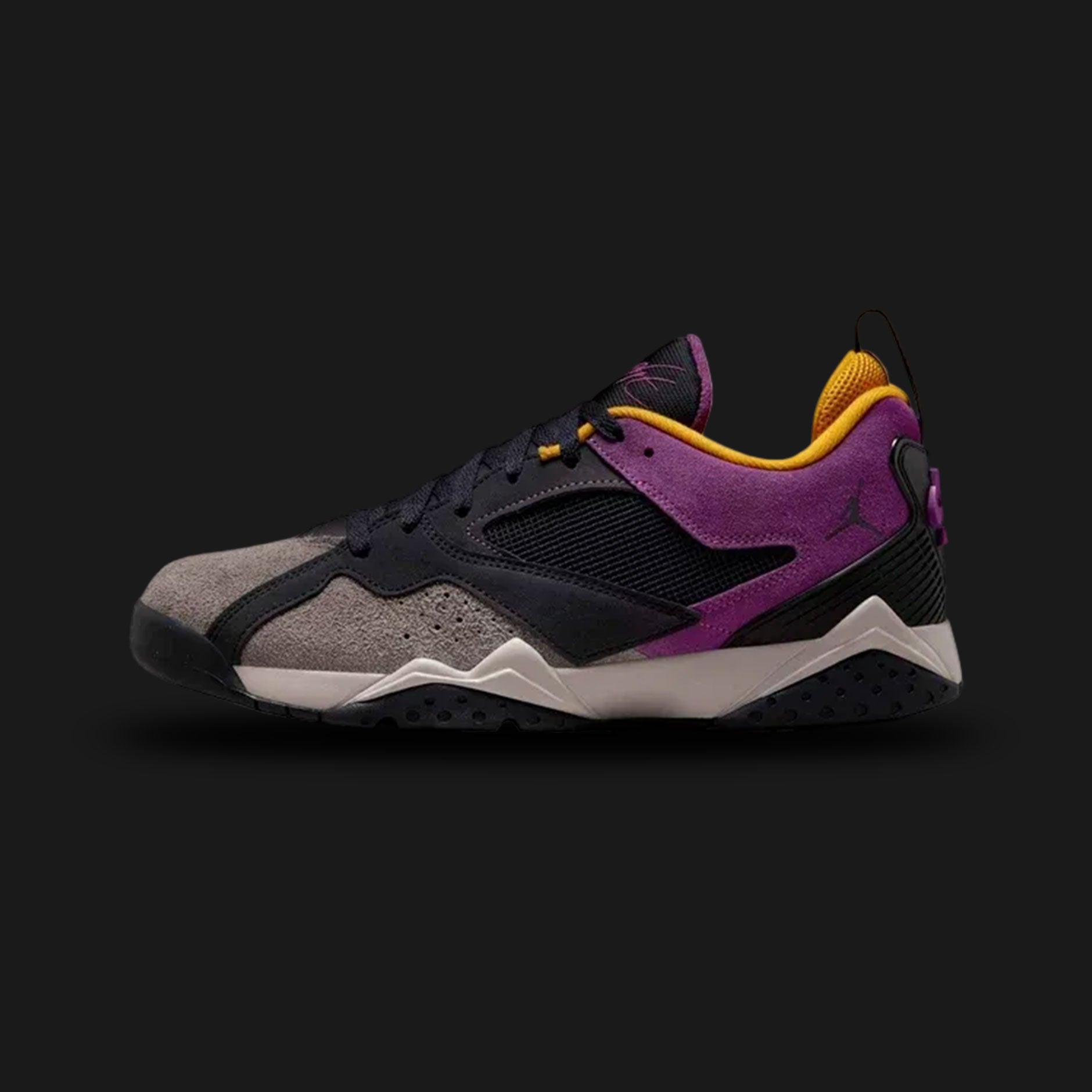 Nike Air Jordan MVP 92 shoes in Oil Grey, Cave Stone, and Viotech (Design Code: HQ3950-005). Featuring a premium nubuck and synthetic upper in rugged Oil Grey with earthy Cave Stone panels and vibrant Viotech purple and Dark Sulphur accents. A hybrid silhouette combining the tongue of the AJ6, the lining of the AJ7, and the overlays of the AJ8 to celebrate the 1992 championship era. Luxuntique offers 100% authentic Nike Air Jordan sneakers at the lowest price in Sri Lanka.