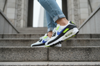 Nike Air Max 90 Women's Blue Volt Lotus Tower Action Shot