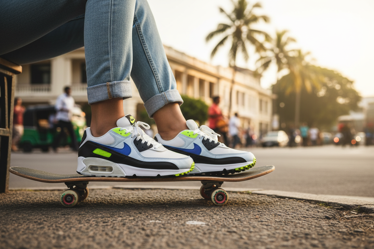 Nike Air Max 90 Women's Blue Volt Street Style Shot