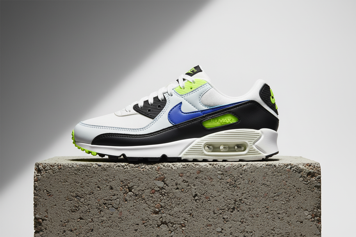 Nike Air Max 90 Women's Blue Volt Studio Photography