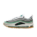 White sneaker Nike Air Max 97 with black and green accents (Design code: NK921826-021). Luxuntique offers 100% authentic Nike Air Max sneakers at the lowest prices in Sri Lanka.