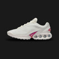 Nike Air Max Dn in Sail, Phantom, and Hyper Violet (FJ3145-103). Features a haptic textured Sail upper with a high-contrast Hyper Violet Dynamic Air four-tube system in the heel. Accented by Metallic Silver shanks. Luxuntique offers 100% authentic Nike footwear in Sri Lanka.