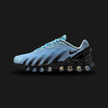 Nike Air Max Dn8 in Cobalt Tint, Psychic Blue, and Light Armoury Blue (HF5509-400). Features a gradient haptic textured upper in icy blue tones and the revolutionary eight-chamber Dynamic Air cushioning system in the heel. Finished with sharp Black accents. Luxuntique offers 100% authentic Nike footwear in Sri Lanka.