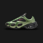Nike Air Max Muse women's shoes in Black, Oil Green, and Metallic Silver with University Red accents (Design Code: FV1920-004). Featuring a visible Air Max unit for responsive cushioning, a layered mesh and synthetic upper for a retro-tech look, and a durable rubber outsole. Luxuntique offers 100% authentic Nike Air Max sneakers at the lowest price in Sri Lanka.