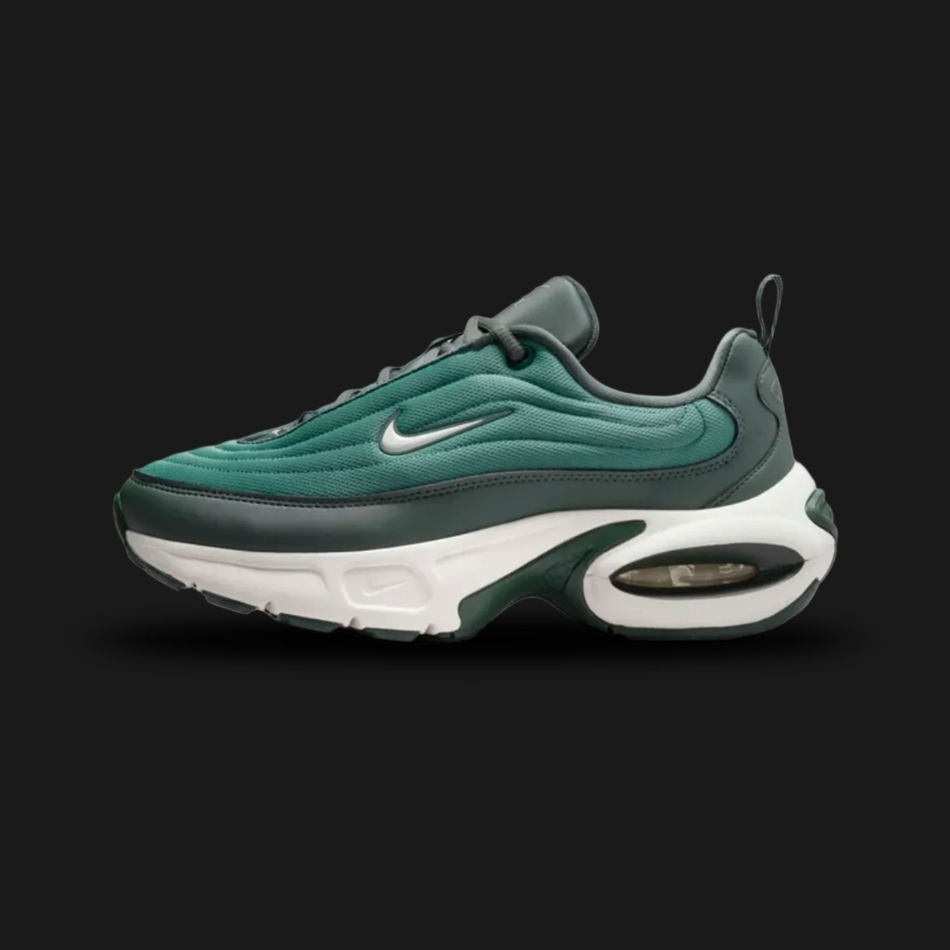 Nike Air Max Portal in Vintage Green, Bicoastal, and Soft Pearl (HF3053-300). Features a breathable Vintage Green mesh upper with wavy Bicoastal synthetic overlays and a chunky Soft Pearl sculpted foam midsole. Includes visible Air Max cushioning. Luxuntique offers 100% authentic Nike footwear in Sri Lanka.
