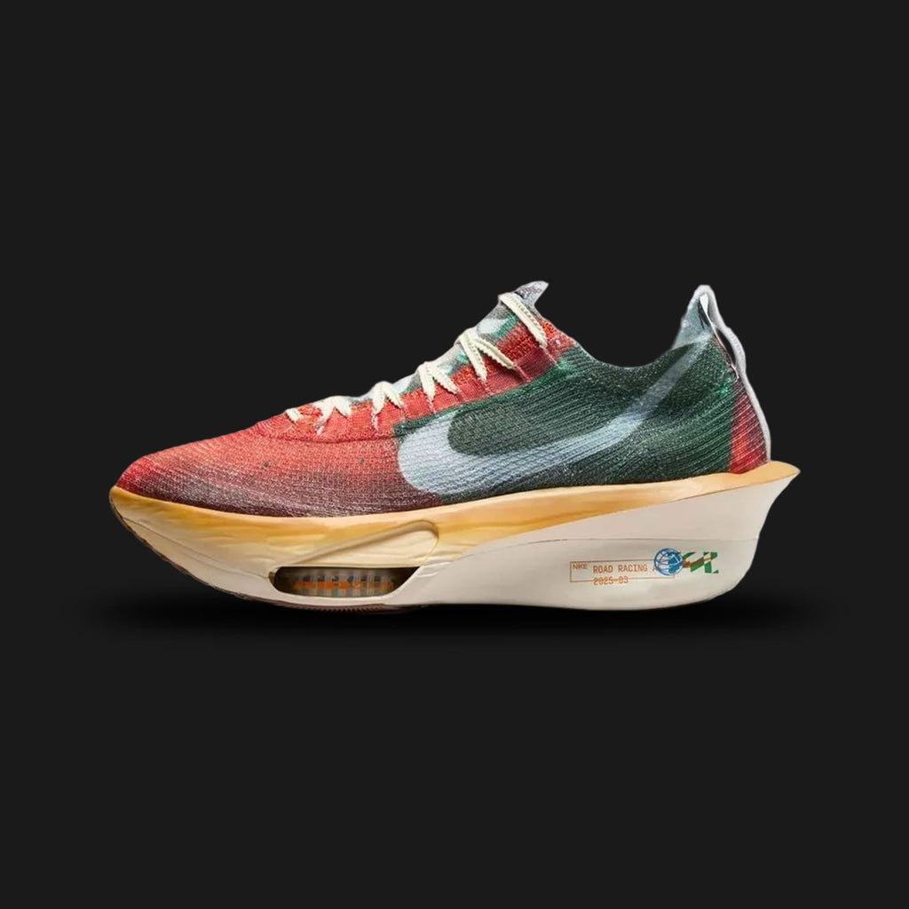 Nike Alphafly 3 Premium marathon racing shoe in Multi-Colour, Starfish, and Aloe Verde (Design Code: NKIH3575-999). Features an integrated ZoomX foam midsole, dual Air Zoom units, and a full-length Flyplate for elite energy return. Luxuntique offers 100% authentic Nike Premium racing footwear at the lowest price in Sri Lanka.