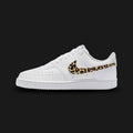Nike Court Vision Low SE in White, Black, and Multi-Colour (IM7646-100). Features a crisp white leather base with black accents and a vibrant multi-colour graphic Swoosh. Retro 80s basketball-inspired design with a perforated toe box and a clean white cupsole. Luxuntique offers 100% authentic Nike footwear in Sri Lanka.