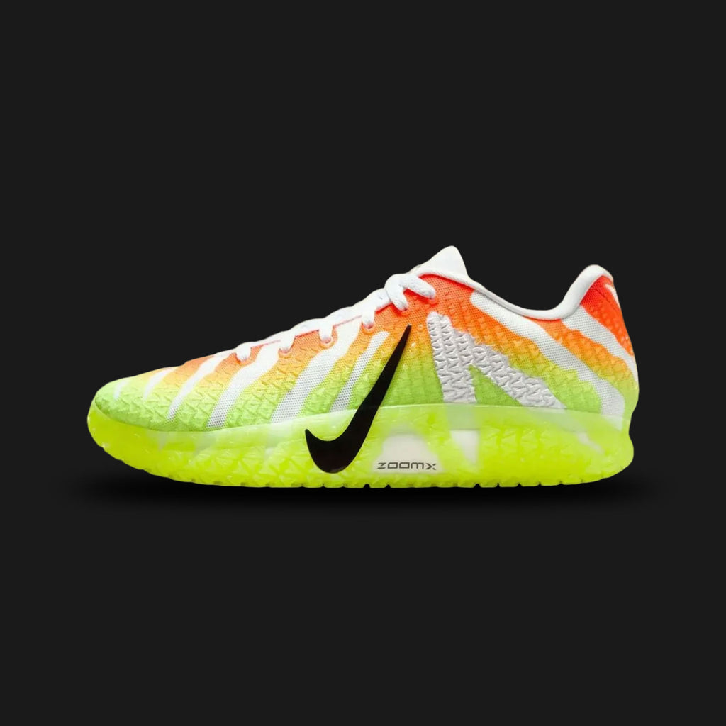 Nike Ja 3 "Christmas" basketball shoes in White, Bright Crimson, Volt, and Black (Design Code: IH0797-100). Featuring a forefoot Zoom Air unit for explosive energy return, a breathable mesh upper with festive "Volt" and "Crimson" holiday accents, and a multi-directional traction pattern for elite court grip. Luxuntique offers 100% authentic Nike Ja 3 sneakers at the lowest price in Sri Lanka.