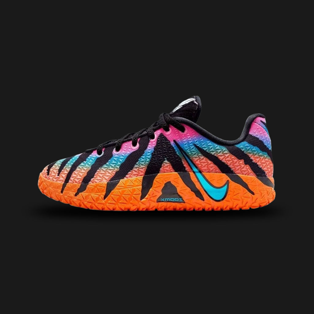 Nike Ja 3 EP 'At Dawn' basketball shoes in Black, Baltic Blue, Total Orange, and Hyper Pink (IQ6704-001). Features a Zoom Air unit for responsiveness and an Engineered Performance (EP) durable rubber outsole for outdoor court play. Includes a lightweight breathable upper with dynamic lockdown wings for explosive lateral movement. Luxuntique offers 100% authentic Nike in Sri Lanka.