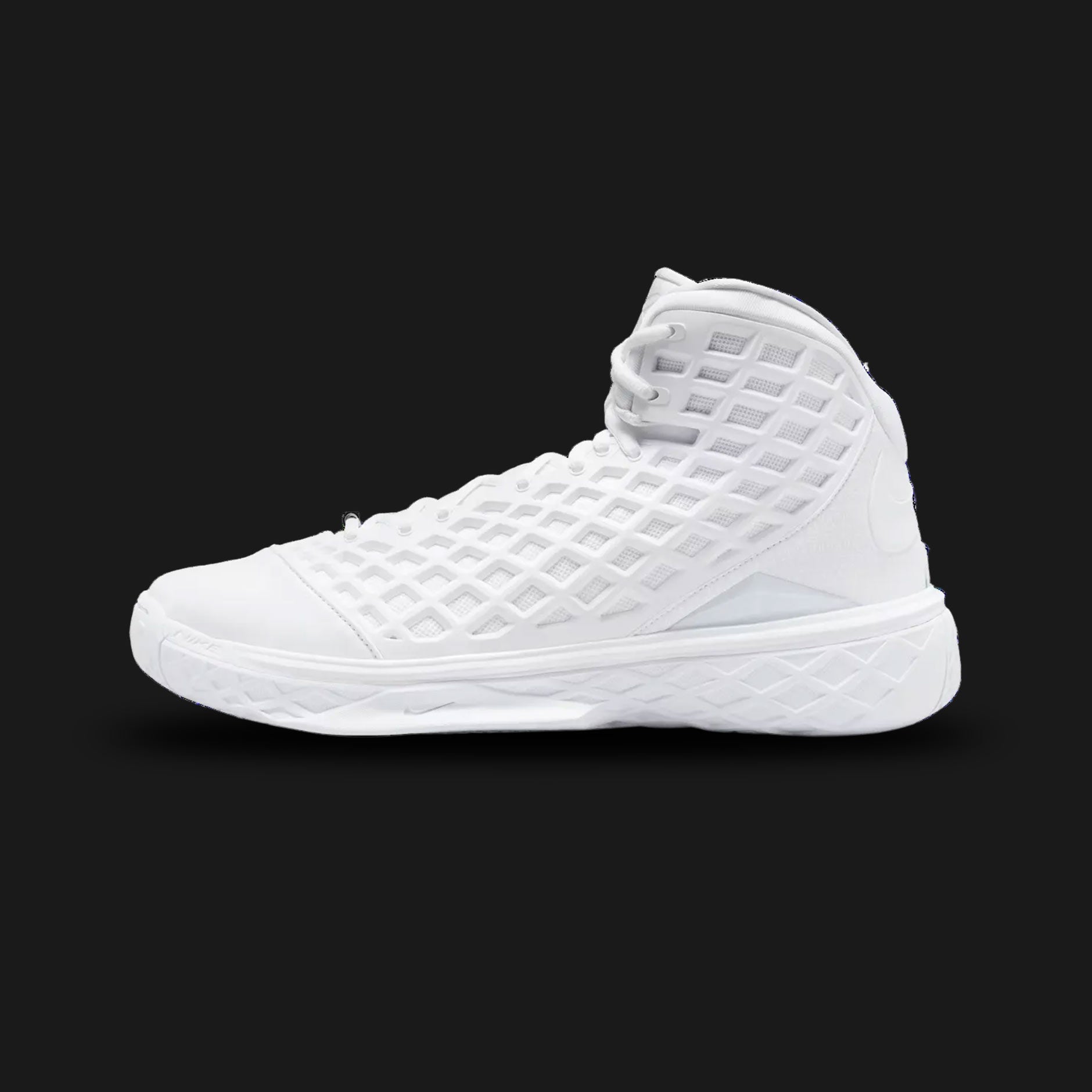 Nike Kobe 3 Protro EP "Halo" limited edition basketball shoe in Triple White (Design Code: HQ9153-100). Featuring the iconic waffle-patterned TPU upper, Zoom Air cushioning, and an Engineered Performance (EP) outsole for high-durability on all courts. Luxuntique offers 100% authentic Kobe Bryant "Halo" limited edition sneakers at the lowest price in Sri Lanka.