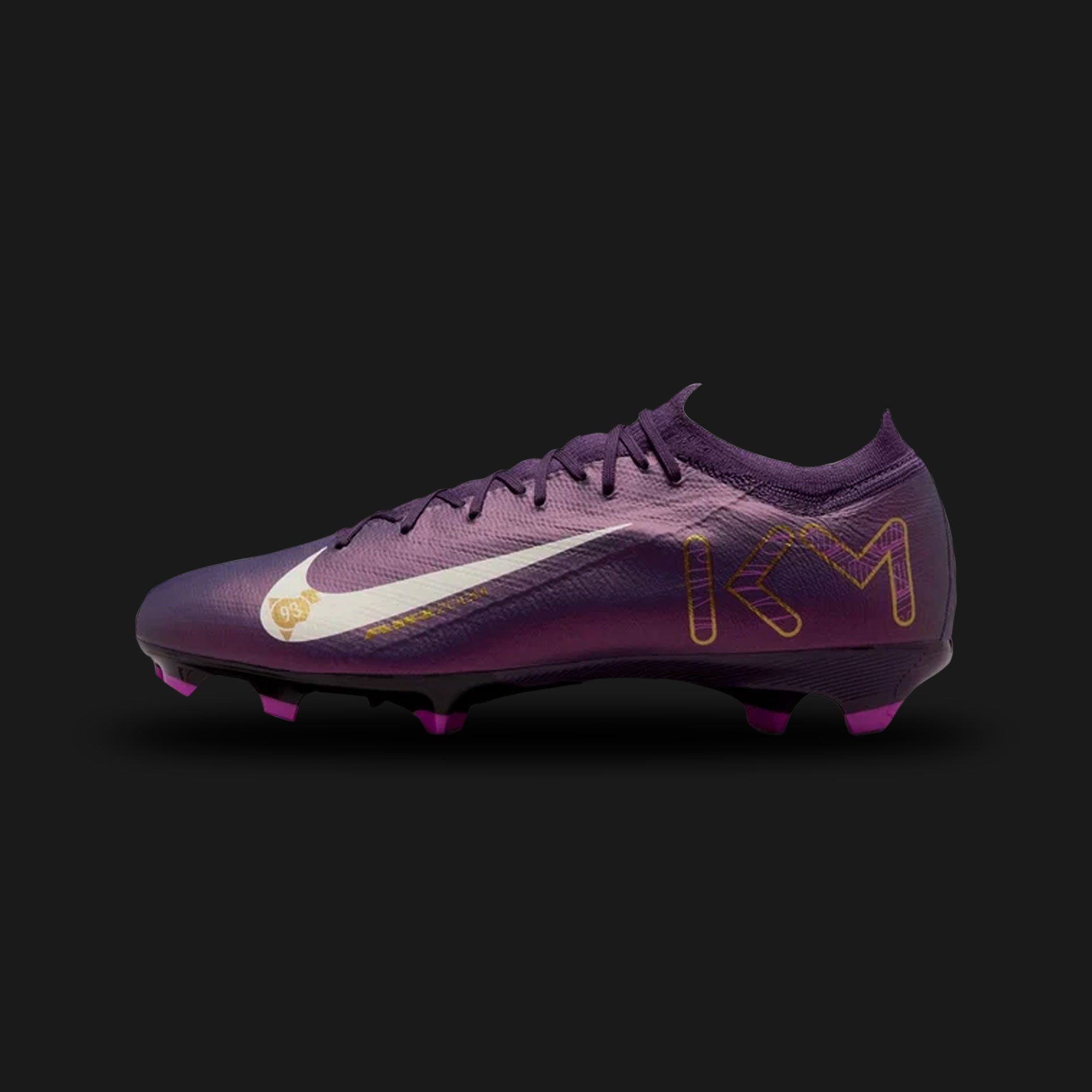 Nike Mercurial Vapor 16 Pro FG football boots in Grand Purple and Pale Ivory (FQ8689-500). Features a lightweight, textured upper in deep Grand Purple for precise ball control at high speeds. Includes a highly responsive Zoom Air unit in the heel, crisp Pale Ivory branding accents, and an aggressive firm-ground soleplate with chevron studs for explosive acceleration. Luxuntique offers 100% authentic Nike in Sri Lanka.