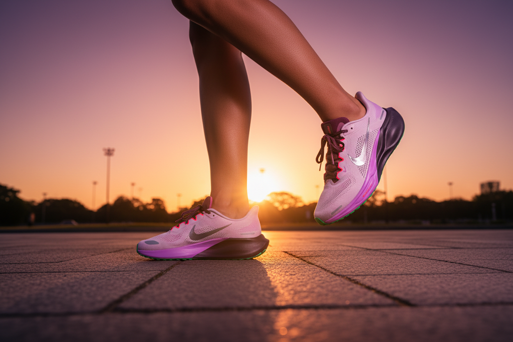 Nike Pegasus 41 Women's Golden Hour Action Shot - Independence Square