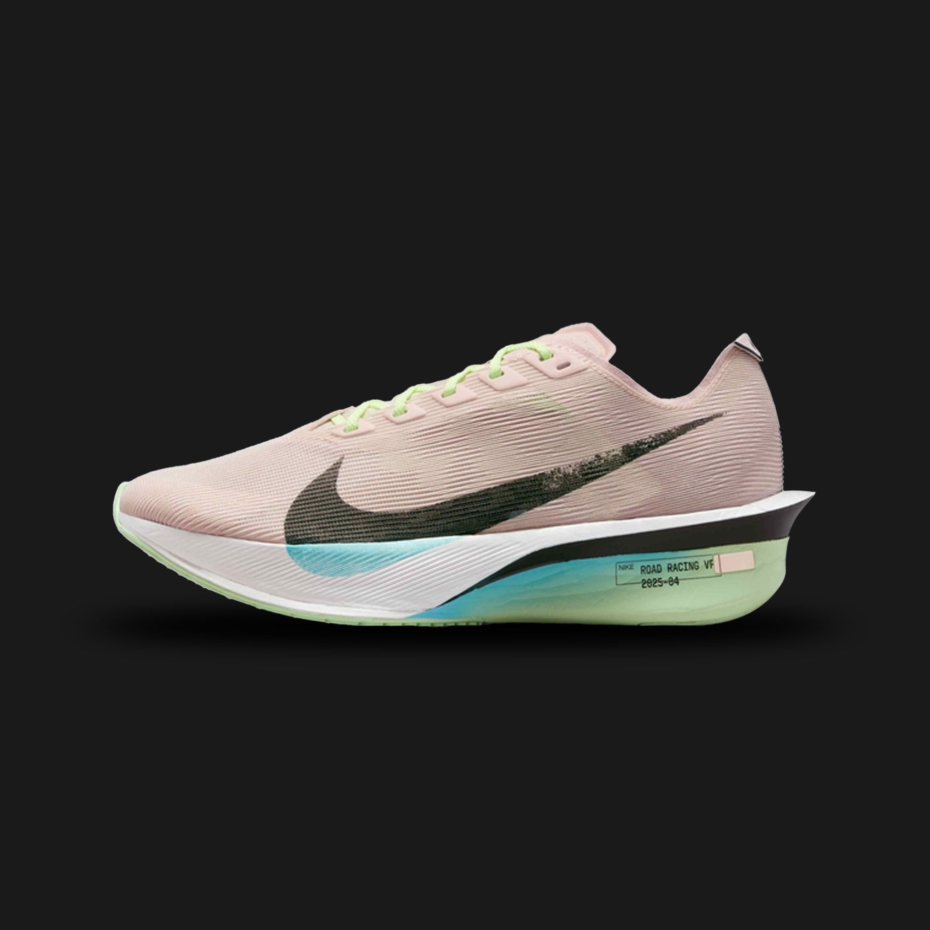 Nike Vaporfly 4 shoes in Silt Red, Pearl Pink, and Barely Volt (IH6277-602). Features an elite breathable engineered mesh upper, full-length carbon fiber plate for propulsion, chunky ZoomX cushioning foam midsole, and racing outsole. Luxuntique guarantees 100% authentic footwear.