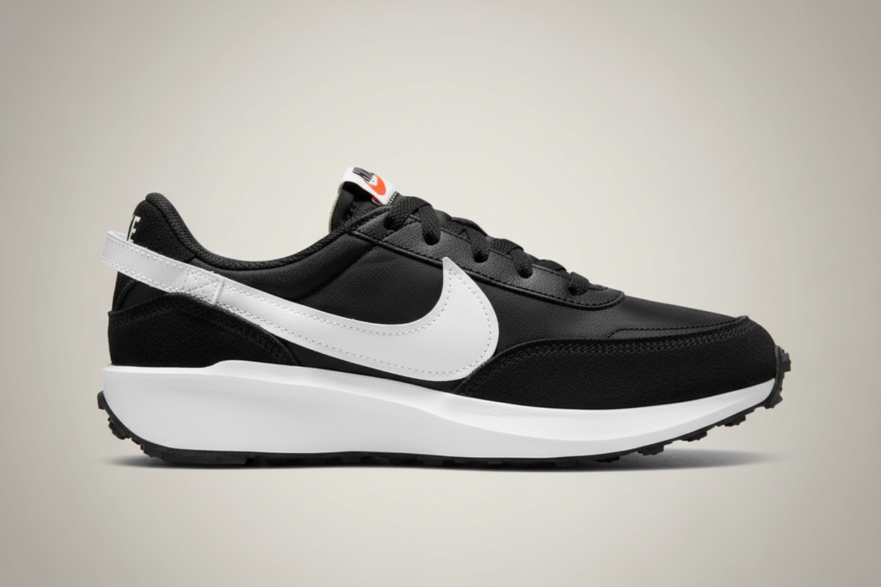 Nike Waffle Debut Black White - Studio Product Shot